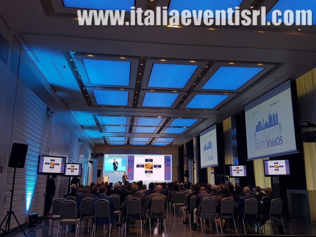 Milano hotel Gallia, allestimento audio luci e video